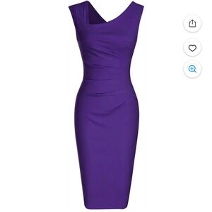 Haute Edition Retro Sleeveless Bodycon Purple Dress